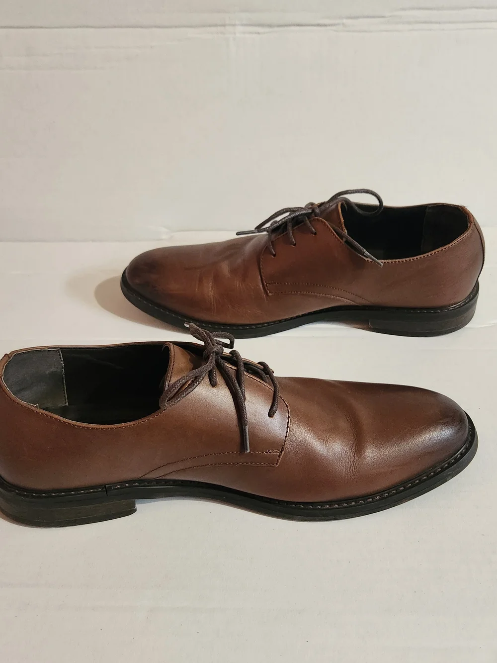 Express Brown Leather Derby Shoes